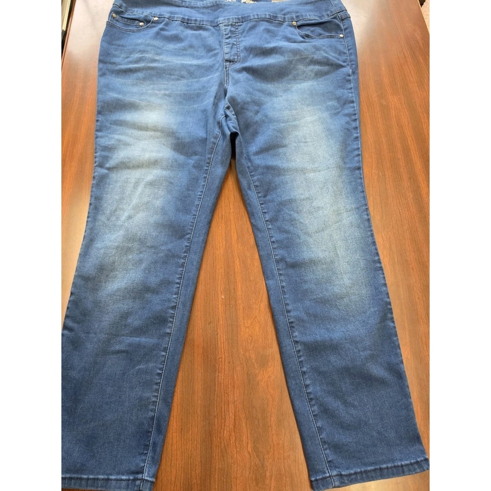 Avenue Denim Jeggings NWT Womens 22A Dark Wash Blue High Rise Stretch Skinny